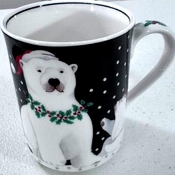 "NORITAKE" Epoch Christmas Party Mug Polar Bears,Micro, Oven, and Dish. Safe - Picture 3 of 7